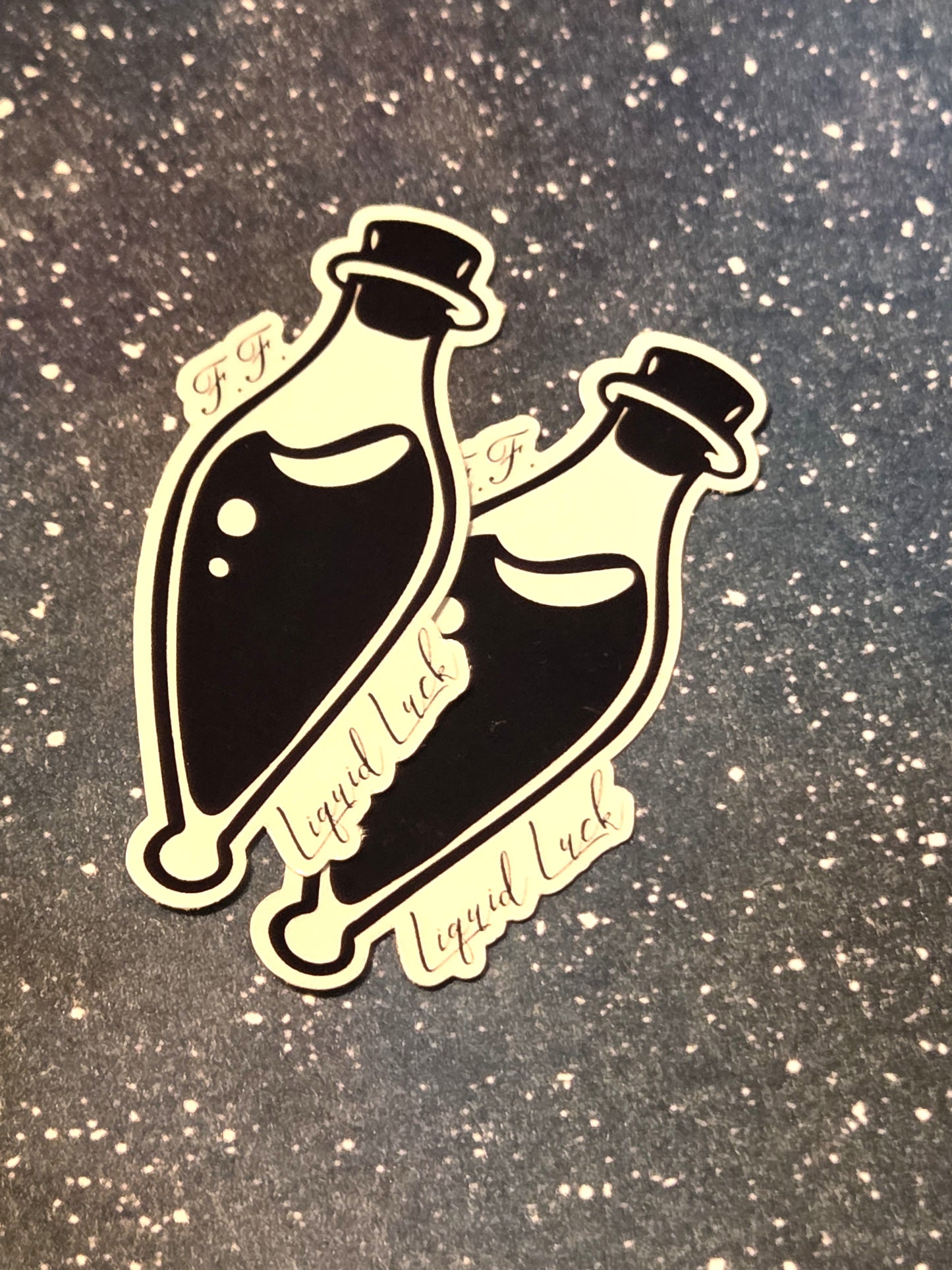 F.F. ~ Liquid Luck HP vinyl sticker