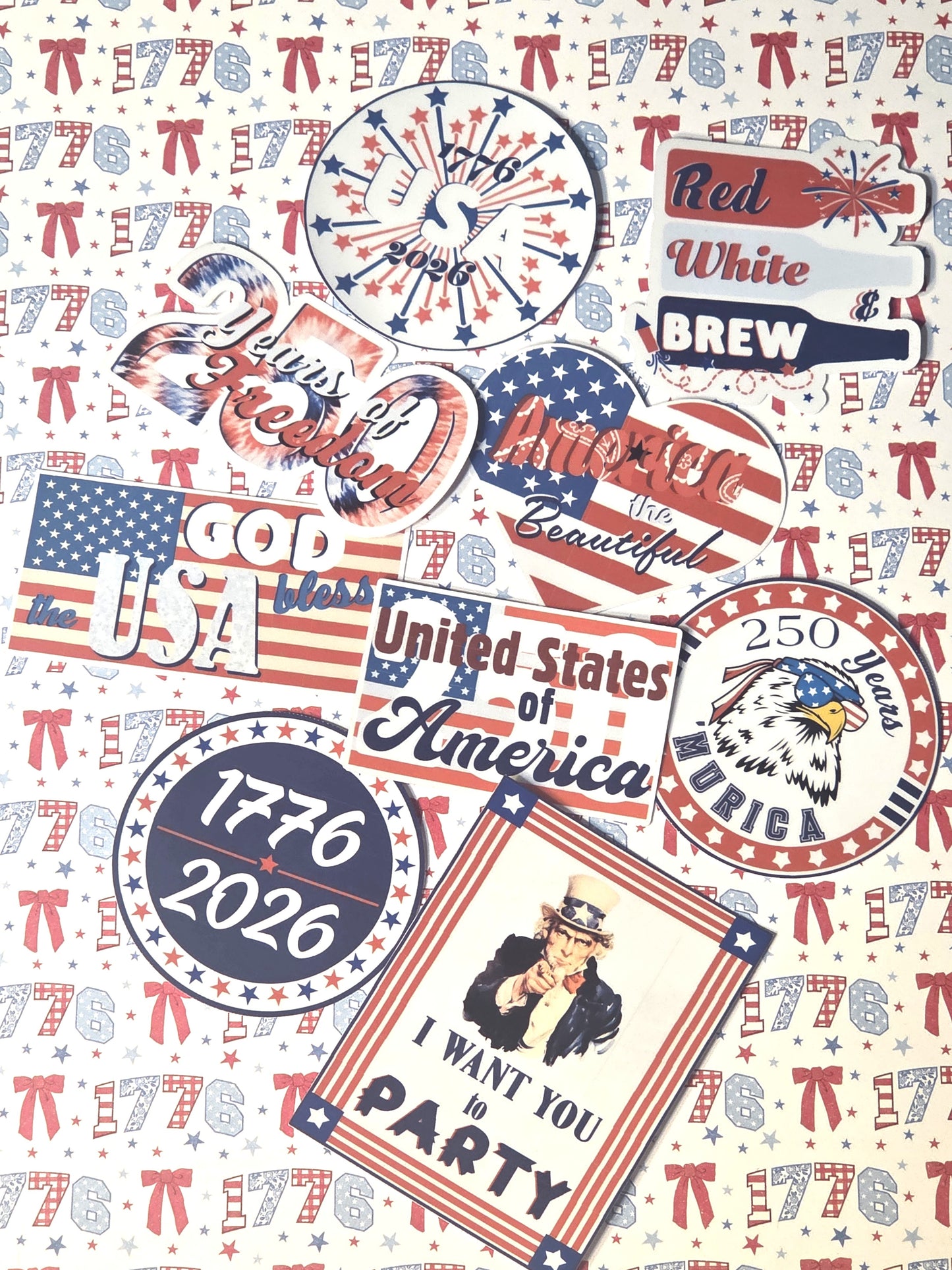 250th Independence vinyl sticker pack