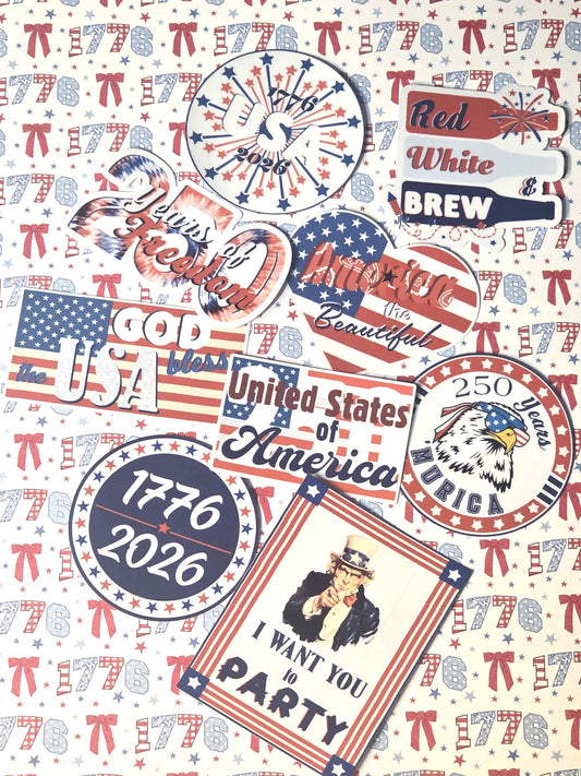 250th Independence vinyl sticker pack